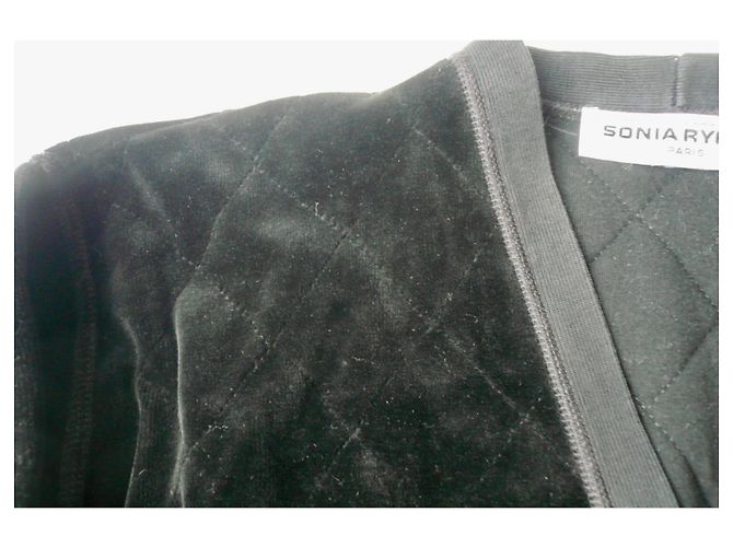 SONIA RYKIEL Steppjacke aus schwarzem Samt Größe 44/46 Sehr guter Zustand - Ansicht 2