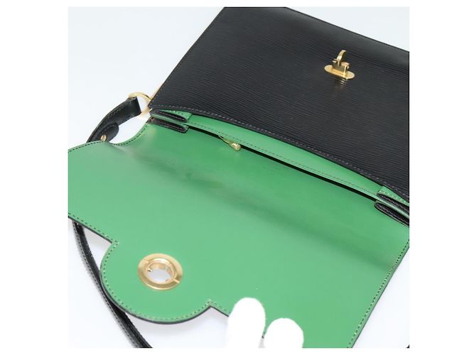 LOUIS VUITTON Borsa a Spalla Epi Free Run Verde Nero M52414 LV Auth 137863 - vista 17