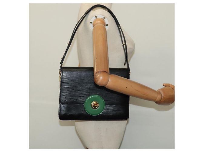 LOUIS VUITTON Borsa a Spalla Epi Free Run Verde Nero M52414 LV Auth 137863 - vista 22