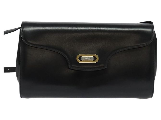 BALLY Borsa a Spalla in Pelle Nera e Oro Auth BA4529 Nero D'oro - vista 2