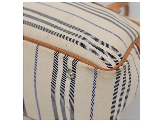 Borsa a mano BURBERRY in tela e pelle bianca argento Auth bs28984 Bianco - vista 10