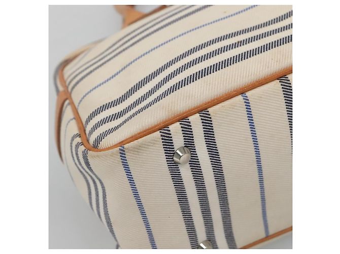 Borsa a mano BURBERRY in tela e pelle bianca argento Auth bs28984 Bianco - vista 11