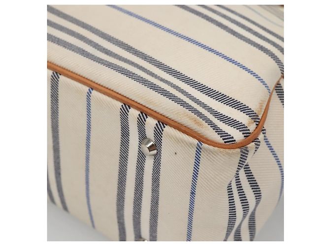 Borsa a mano BURBERRY in tela e pelle bianca argento Auth bs28984 Bianco - vista 12
