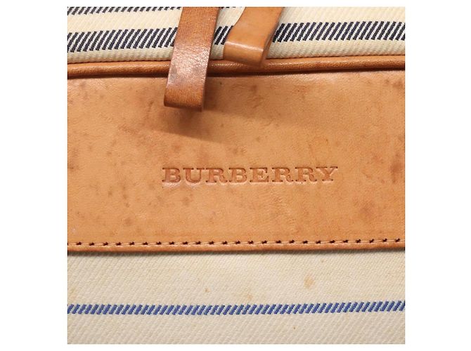 Borsa a mano BURBERRY in tela e pelle bianca argento Auth bs28984 Bianco - vista 14
