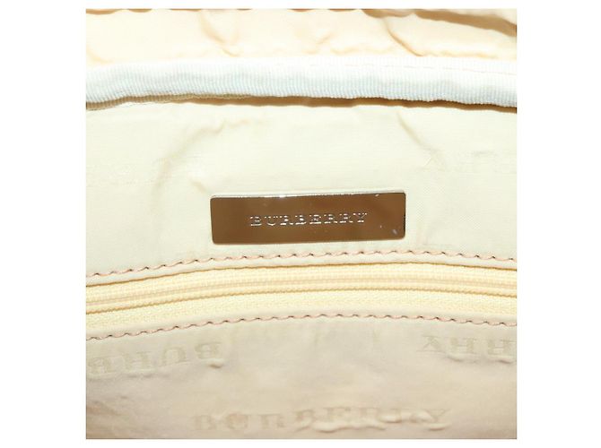 Borsa a mano BURBERRY in tela e pelle bianca argento Auth bs28984 Bianco - vista 16