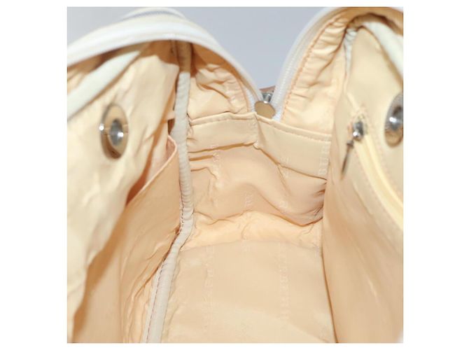 Borsa a mano BURBERRY in tela e pelle bianca argento Auth bs28984 Bianco - vista 19