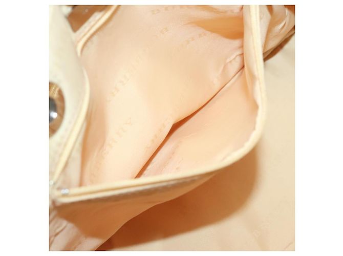 Borsa a mano BURBERRY in tela e pelle bianca argento Auth bs28984 Bianco - vista 20