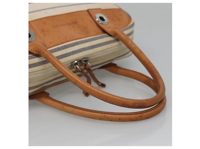 Borsa a mano BURBERRY in tela e pelle bianca argento Auth bs28984 Bianco - vista 7