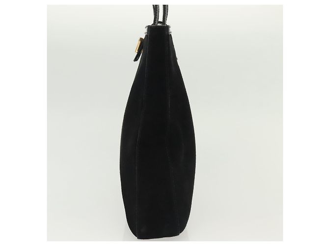Borsa a Spalla Salvatore Ferragamo Camoscio Nero Oro Auth 139577 D'oro - vista 4