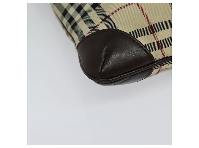 Borsa a Spalla Burberry Nova Check in Nylon Beige Argento Autentica hk2950 - vista 10