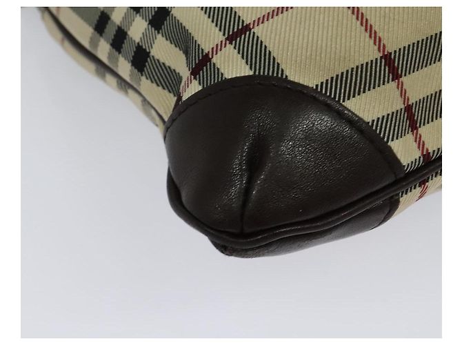 Borsa a Spalla Burberry Nova Check in Nylon Beige Argento Autentica hk2950 - vista 12