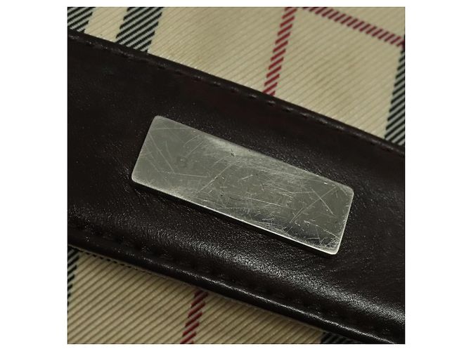 Borsa a Spalla Burberry Nova Check in Nylon Beige Argento Autentica hk2950 - vista 14