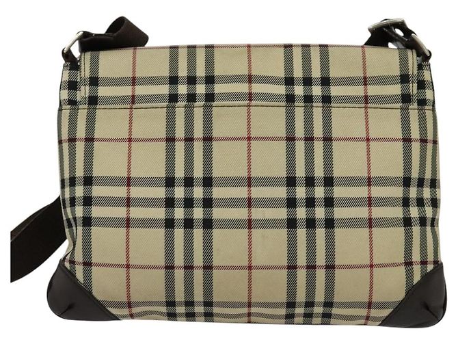 Borsa a Spalla Burberry Nova Check in Nylon Beige Argento Autentica hk2950 - vista 3