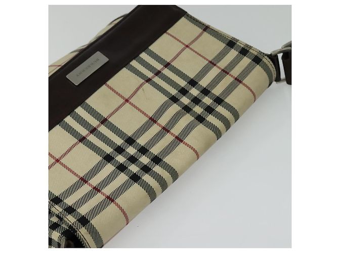 Borsa a Spalla Burberry Nova Check in Nylon Beige Argento Autentica hk2950 - vista 6