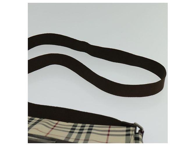Borsa a Spalla Burberry Nova Check in Nylon Beige Argento Autentica hk2950 - vista 8