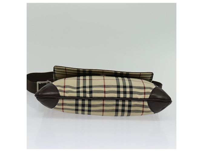 Borsa a Spalla Burberry Nova Check in Nylon Beige Argento Autentica hk2950 - vista 9