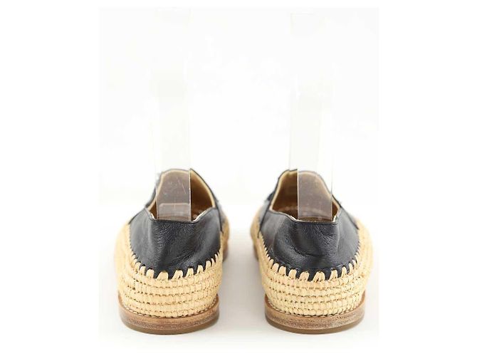 Chanel Espadrillas in pelle nera Nero - vista 2