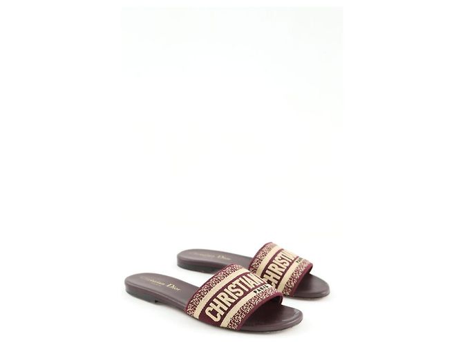 Dior Mule in pelle bordeaux Bordò - vista 3