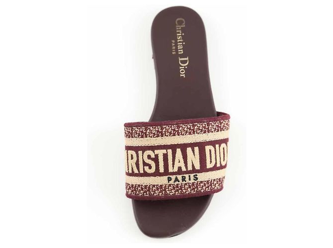 Dior Mule in pelle bordeaux Bordò - vista 4
