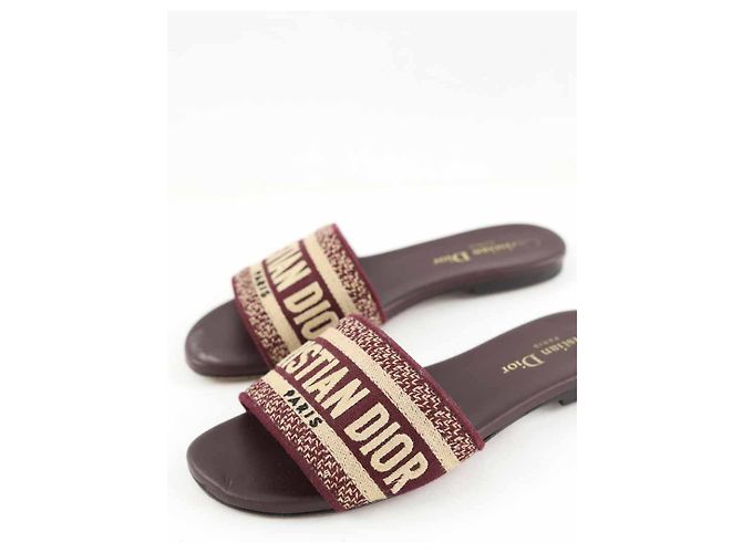 Dior Mule in pelle bordeaux Bordò - vista 5