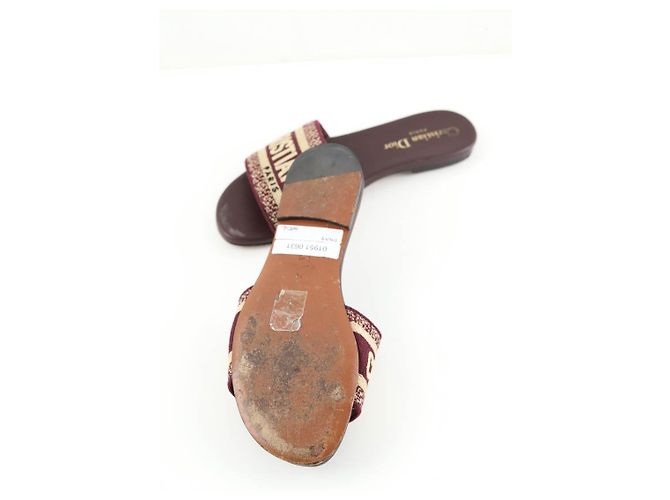 Dior Mule in pelle bordeaux Bordò - vista 6