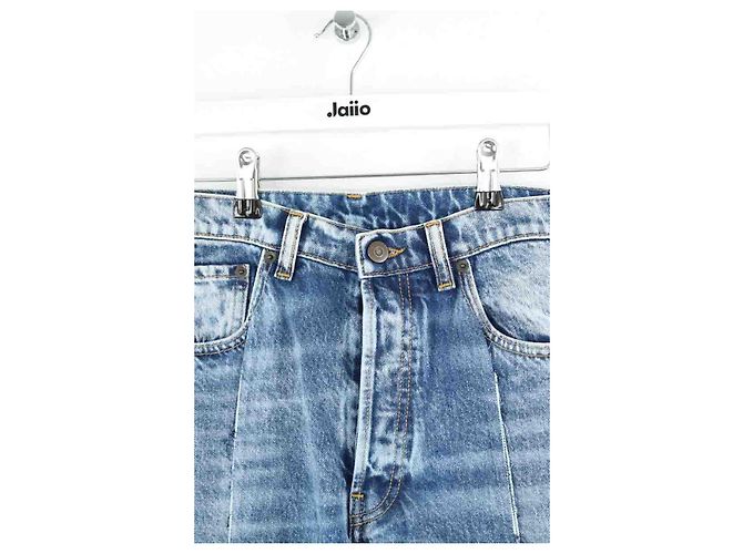 Maison Martin Margiela Jean droit en coton bleu - vue 2