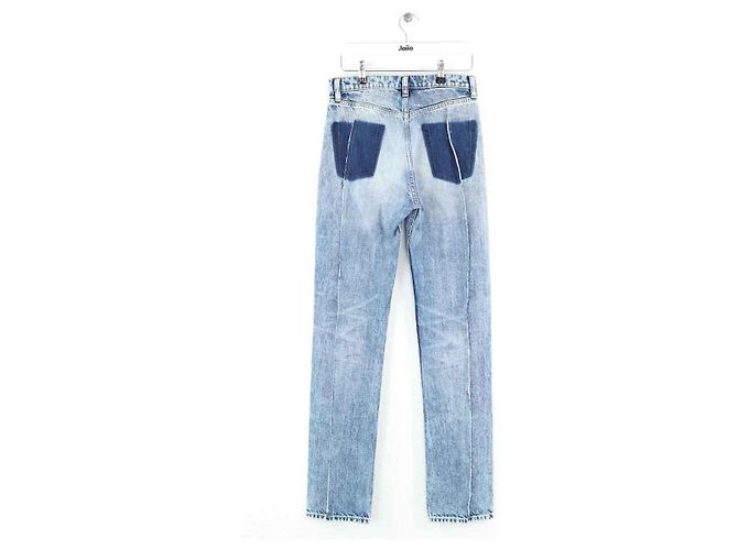 Maison Martin Margiela Jean droit en coton bleu - vue 3