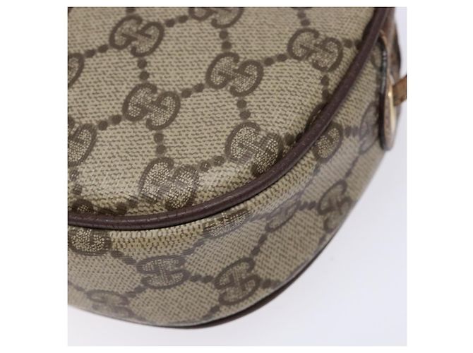 Borsa a Spalla Gucci GG Supreme Web Sherry Line PVC Beige Oro Auth BA4929 D'oro - vista 10