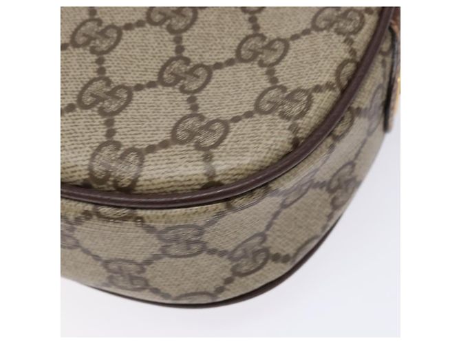 Borsa a Spalla Gucci GG Supreme Web Sherry Line PVC Beige Oro Auth BA4929 D'oro - vista 12