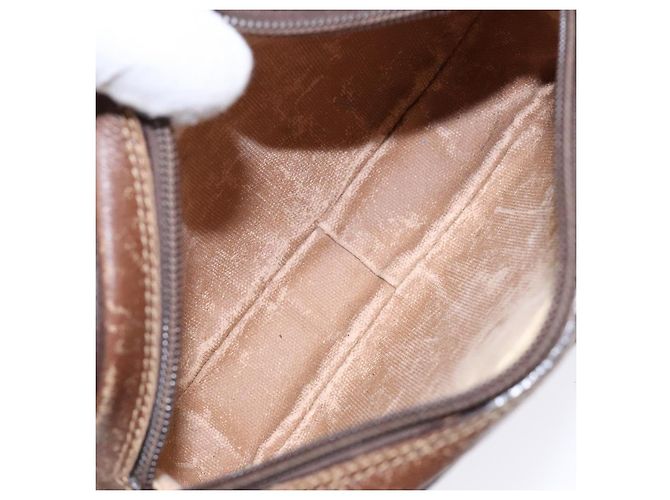 Borsa a Spalla Gucci GG Supreme Web Sherry Line PVC Beige Oro Auth BA4929 D'oro - vista 17