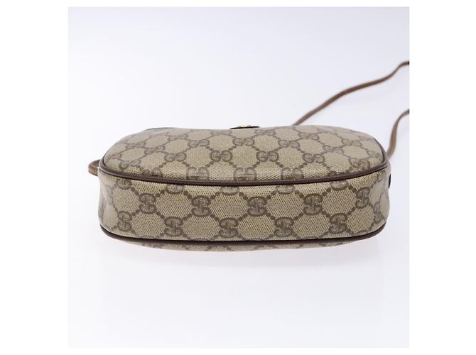 Borsa a Spalla Gucci GG Supreme Web Sherry Line PVC Beige Oro Auth BA4929 D'oro - vista 9