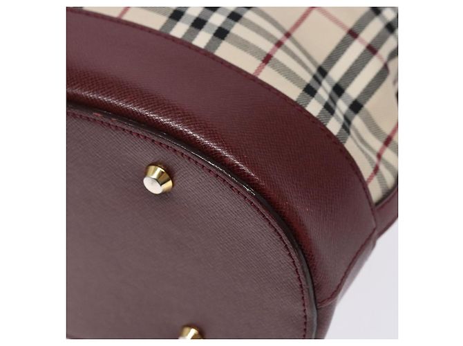Burberry Borsa Tote Nova Check in Tela Beige Oro Auth ep10243 D'oro - vista 10