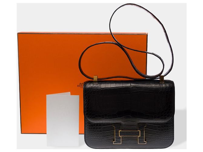 Hermès Bolsa HERMES Constance em Couros Exóticos Preto - 102861 - vista 2