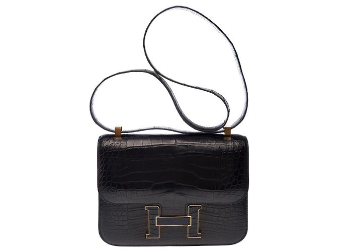 Hermès Bolsa HERMES Constance em Couros Exóticos Preto - 102861 - vista 3