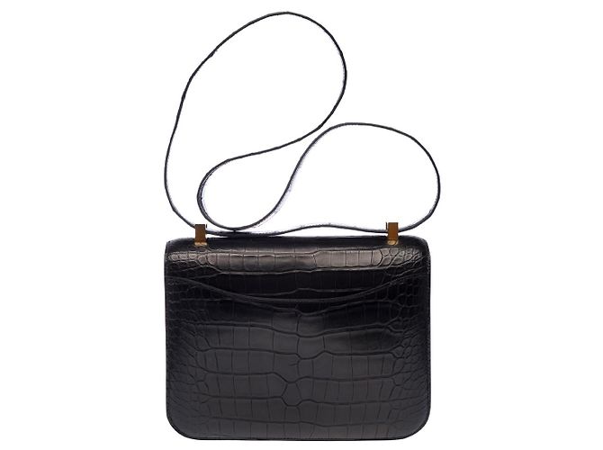 Hermès Bolsa HERMES Constance em Couros Exóticos Preto - 102861 - vista 4