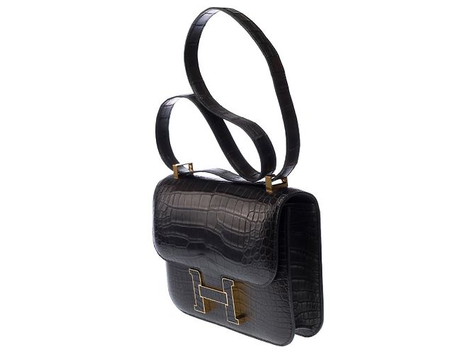 Hermès Bolsa HERMES Constance em Couros Exóticos Preto - 102861 - vista 5