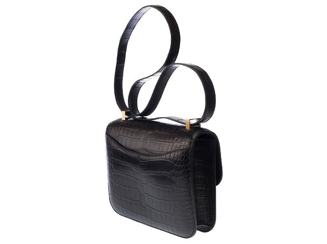 Hermès Bolsa HERMES Constance em Couros Exóticos Preto - 102861 - vista 6