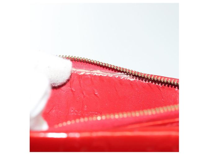 LOUIS VUITTON Monogram Vernis Motto Accessory Pouch Red M91137 LV Auth 139932 - view 10