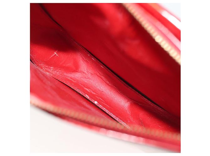 LOUIS VUITTON Monogram Vernis Motto Accessory Pouch Red M91137 LV Auth 139932 - view 11