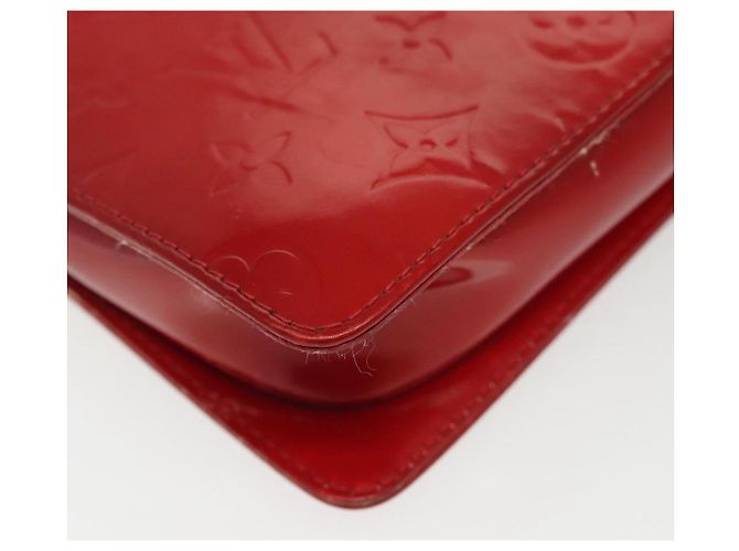 LOUIS VUITTON Monogram Vernis Motto Accessory Pouch Red M91137 LV Auth 139932 - view 17