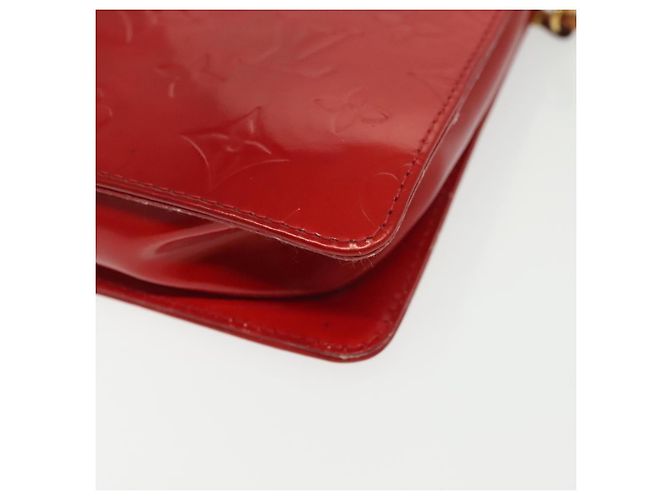 LOUIS VUITTON Monogram Vernis Motto Accessory Pouch Red M91137 LV Auth 139932 - view 18