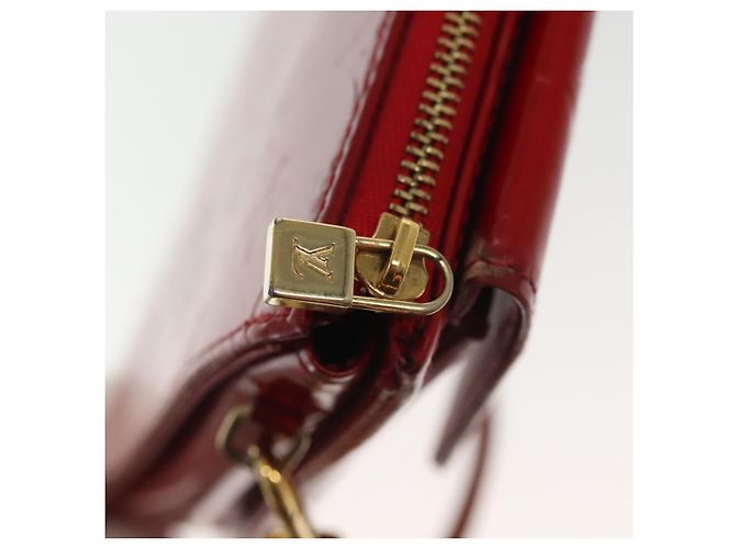LOUIS VUITTON Monogram Vernis Motto Accessory Pouch Red M91137 LV Auth 139932 - view 19