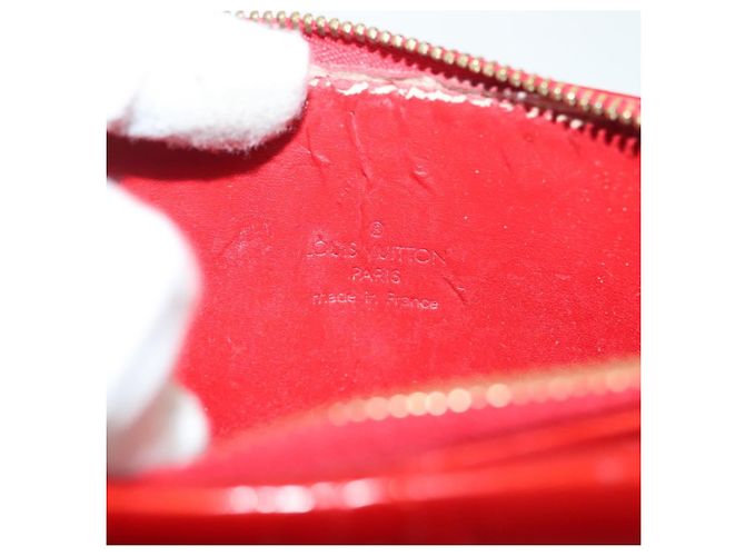 LOUIS VUITTON Monogram Vernis Motto Accessory Pouch Red M91137 LV Auth 139932 - view 20