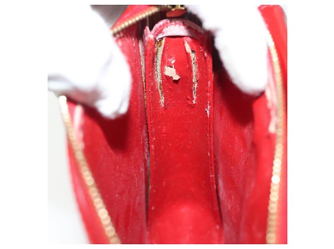 LOUIS VUITTON Monogram Vernis Motto Accessory Pouch Red M91137 LV Auth 139932 - view 22