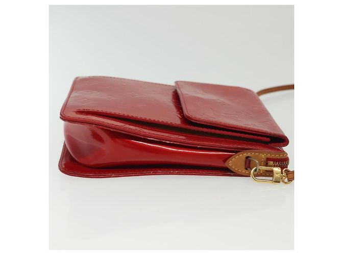 LOUIS VUITTON Monogram Vernis Motto Accessory Pouch Red M91137 LV Auth 139932 - view 3