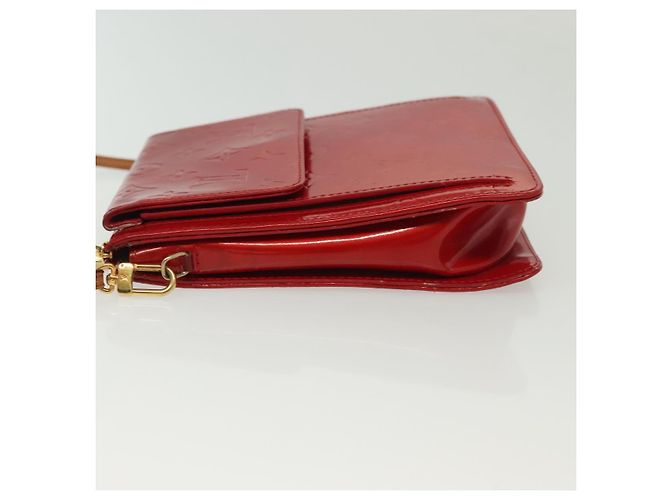 LOUIS VUITTON Monogram Vernis Motto Accessory Pouch Red M91137 LV Auth 139932 - view 4