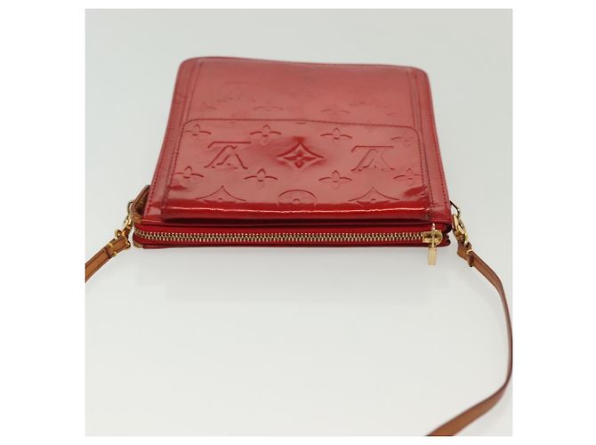 LOUIS VUITTON Monogram Vernis Motto Accessory Pouch Red M91137 LV Auth 139932 - view 6