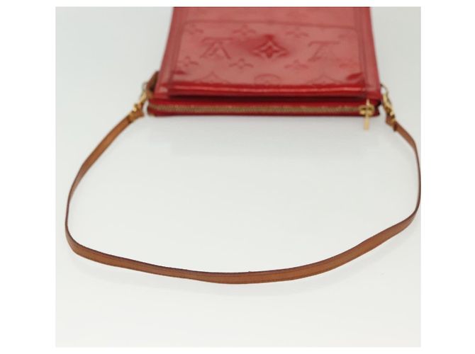 LOUIS VUITTON Monogram Vernis Motto Accessory Pouch Red M91137 LV Auth 139932 - view 7