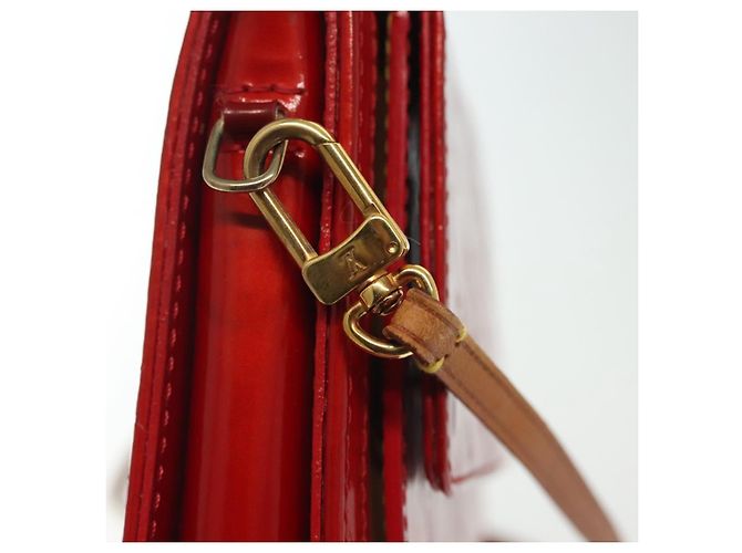 LOUIS VUITTON Monogram Vernis Motto Accessory Pouch Red M91137 LV Auth 139932 - view 8