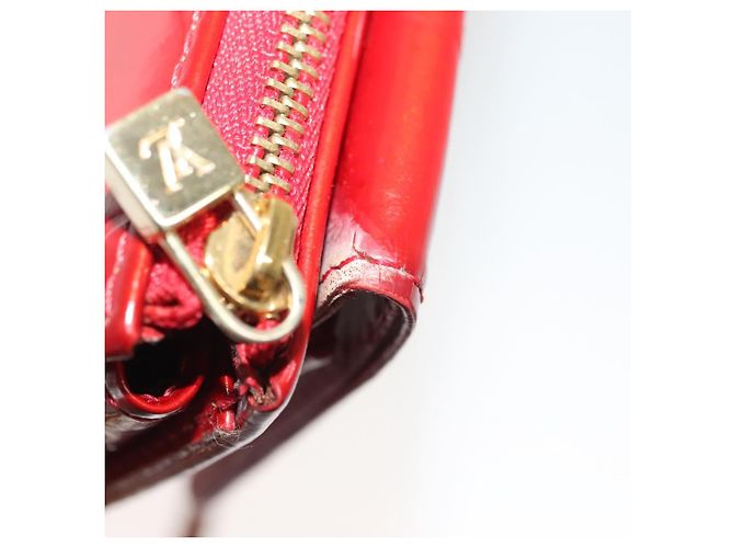 LOUIS VUITTON Monogram Vernis Motto Accessory Pouch Red M91137 LV Auth 139932 - view 9